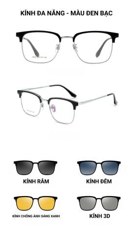  Kính Râm Cận Clip On 1808 Bộ 2 Kẹp Kính 