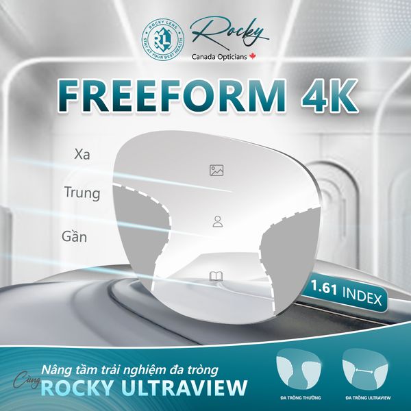  Rocky Ultraview 1.61 Index Kính Đa Tròng Freeform 4K 