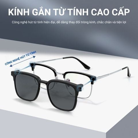  Kính Râm Cận Clip On 1808 Bộ 2 Kẹp Kính 