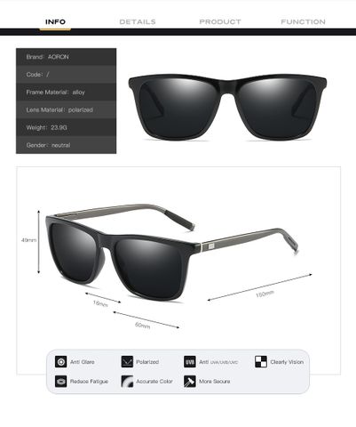  Kính Mát Phân Cực Polarized Aoron A387T 