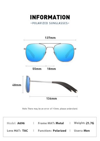  Kính Mắt Phân Cực Polarized Aoron A696 