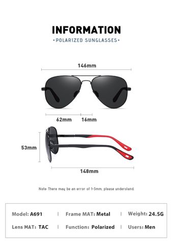  Kính Mắt Phân Cực Polarized Aoron A691 