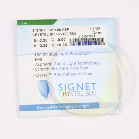  Đơn Tròng Lọc Ánh Sáng Xanh Signet Armolite Crystel Blu 1.56 