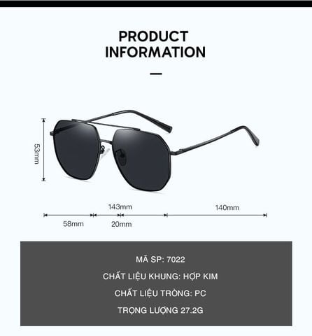  Kính Mát Phân Cực Polarized CoolSir 7022 