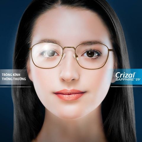  Tròng Kính Pháp Essilor Crizal Sapphire 360° Blue UV Capture 