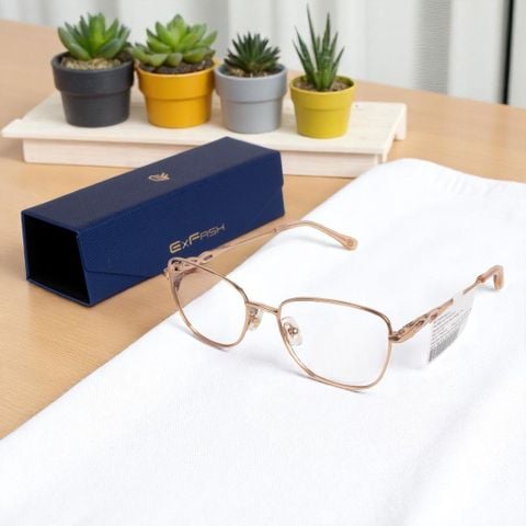  Gọng Kính Mắt Mèo Titanium Exfash EF74293T - Tem Chính Hãng 