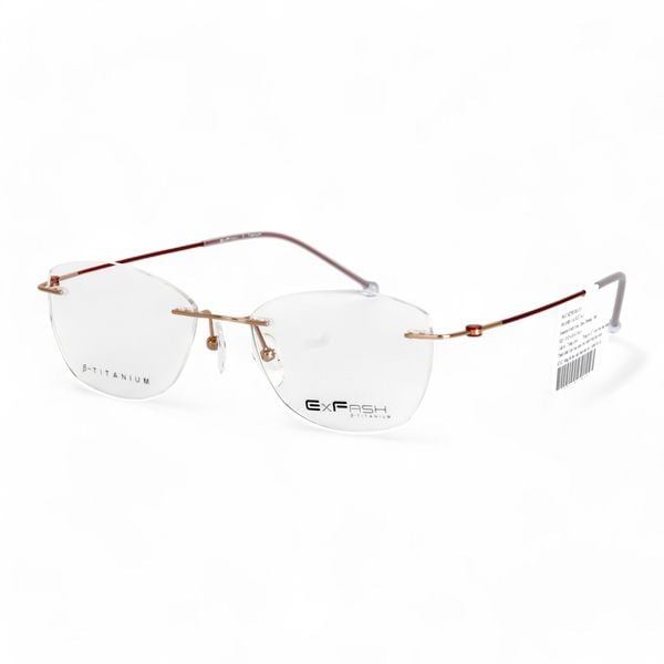 Gọng Kính Khoan Không Viền Titanium Exfash EF33219T Chính Hãng