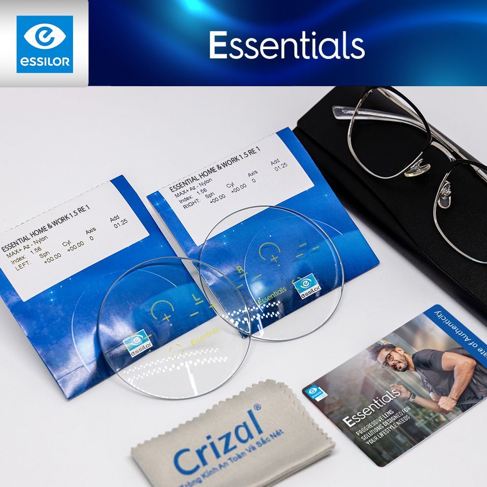 Đa Tròng Đánh Pháp Essilor Essentials Active MaxAz Chính Hãng– Mắt Kính HATO