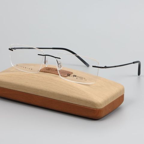  Gọng Kính Khoan Không Viền β-Titanium Nam Nữ Hàn Quốc Exfash EF39287T Chính Hãng 