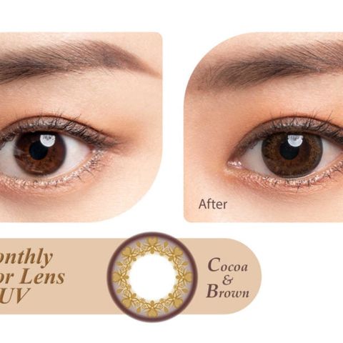  Kính Áp Tròng Màu 1 Tháng Seed Monthly Color Lens UV ( 1 hộp/ 2 miếng , giãn tròng) 