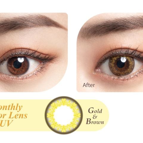  Kính Áp Tròng Màu 1 Tháng Seed Monthly Color Lens UV ( 1 hộp/ 2 miếng , giãn tròng) 