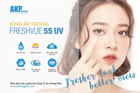  Kính Áp Tròng Không Màu 3 Tháng FRESHVUE 55UV (-1.00 đến -10.00) 