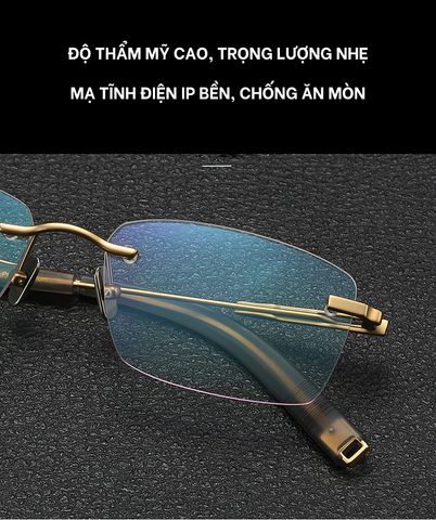  Gọng Kính Khoan Không Viền Cao Cấp Titanium Ditano 80817 