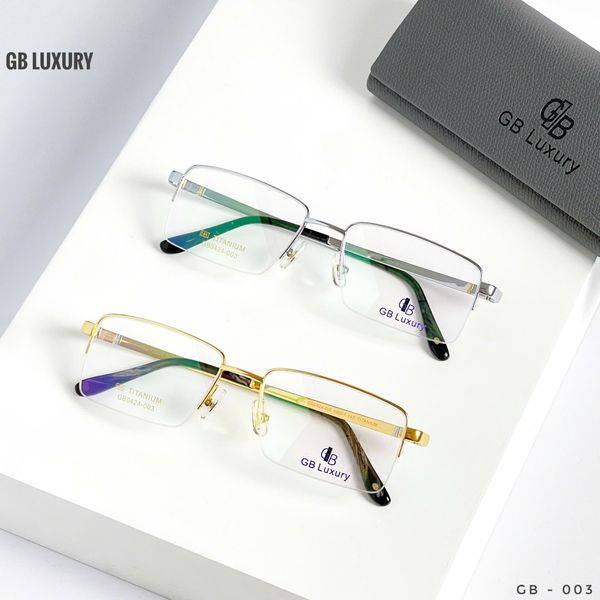 Gọng Kính Nửa Gọng Titanium Mạ Vàng 18k GB Luxury GB0424 - 003