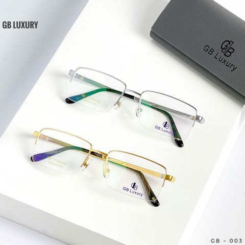  Gọng Kính Nửa Gọng Titanium Mạ Vàng 18k GB Luxury GB0424 - 003 - Chính Hãng 