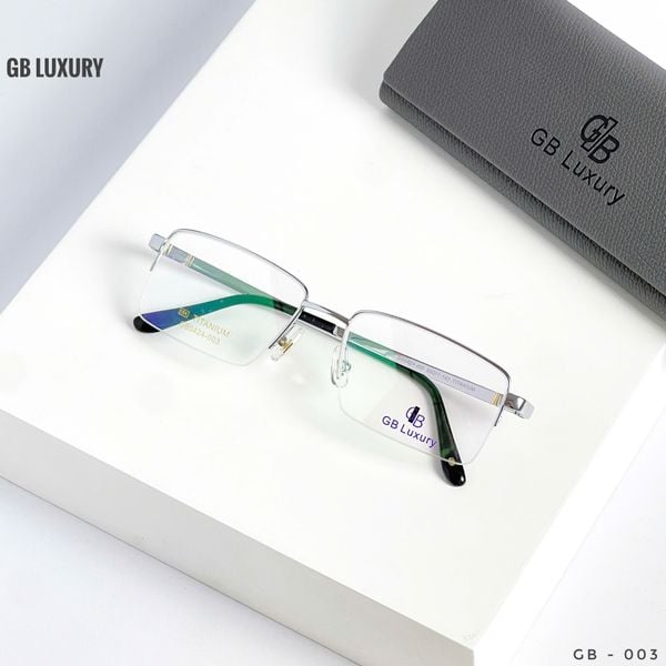 Gọng Kính Nửa Gọng Titanium Mạ Vàng 18k GB Luxury GB0424 - 003