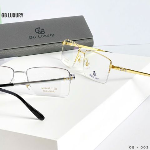  Gọng Kính Nửa Gọng Titanium Mạ Vàng 18k GB Luxury GB0424 - 003 - Chính Hãng 