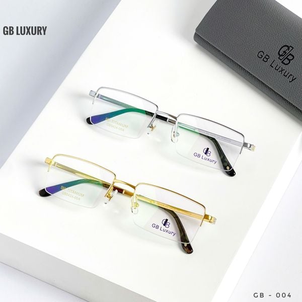 Gọng Kính Nửa Gọng Titanium Mạ Vàng 18K GB Luxury GB0424-004