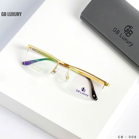  Gọng Kính Nửa Gọng Titanium Mạ Vàng 18K GB Luxury GB0424-008 – Chính Hãng 