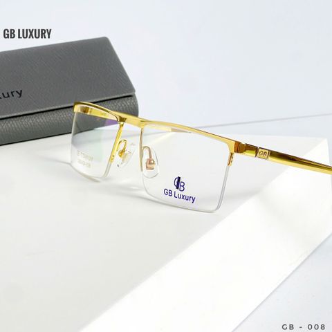  Gọng Kính Nửa Gọng Titanium Mạ Vàng 18K GB Luxury GB0424-008 – Chính Hãng 