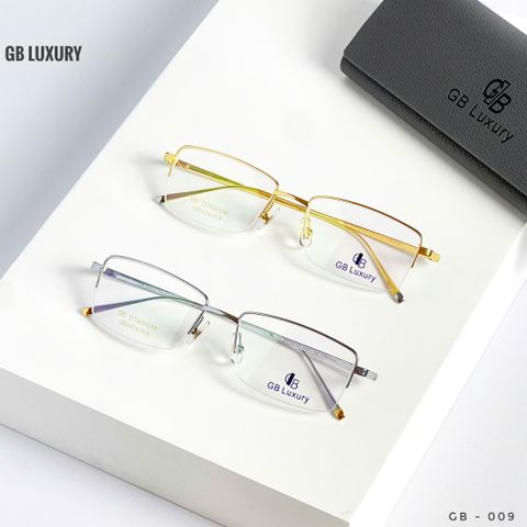  Gọng Kính Nửa Gọng Titanium Mạ Vàng 18k GB Luxury GB0424 - 009 - Chính Hãng 