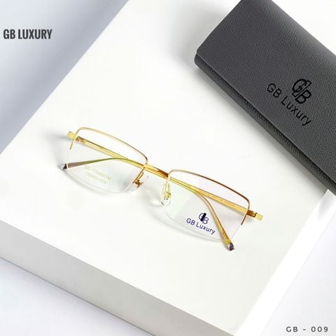  Gọng Kính Nửa Gọng Titanium Mạ Vàng 18k GB Luxury GB0424 - 009 - Chính Hãng 