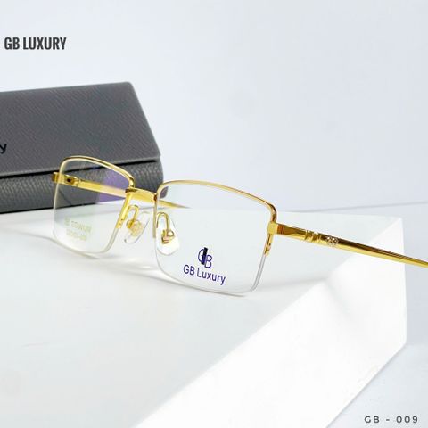  Gọng Kính Nửa Gọng Titanium Mạ Vàng 18k GB Luxury GB0424 - 009 - Chính Hãng 