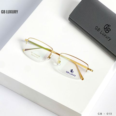  Gọng Kính Nửa Gọng Titanium Mạ Vàng 18k GB Luxury GB0424 - 013 - Chính Hãng 