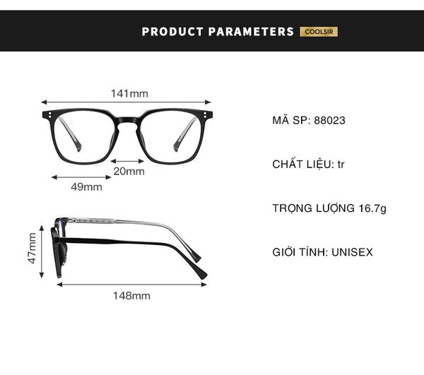  Gọng Kính Cận TR90  88023 