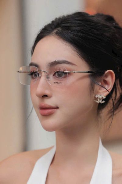  Gọng Kính Khoan Bắt Ốc Không Viền Titanium Nam Nữ Cao Cấp Montblanc MB0071O Full Box 