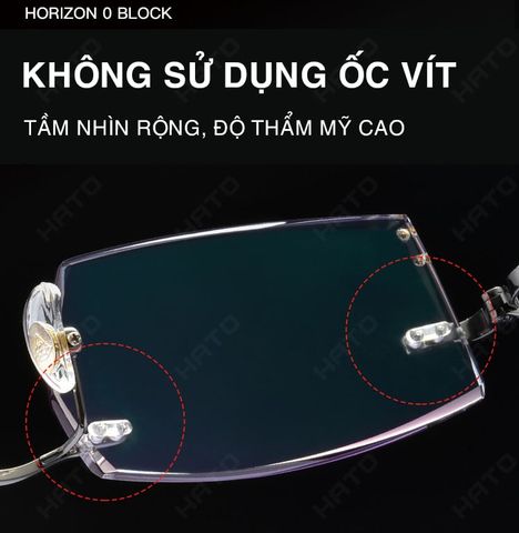  Gọng Kính Không Viền Titanium Vát Cạnh Kim Cương Nhân Tạo Zoson 8118 