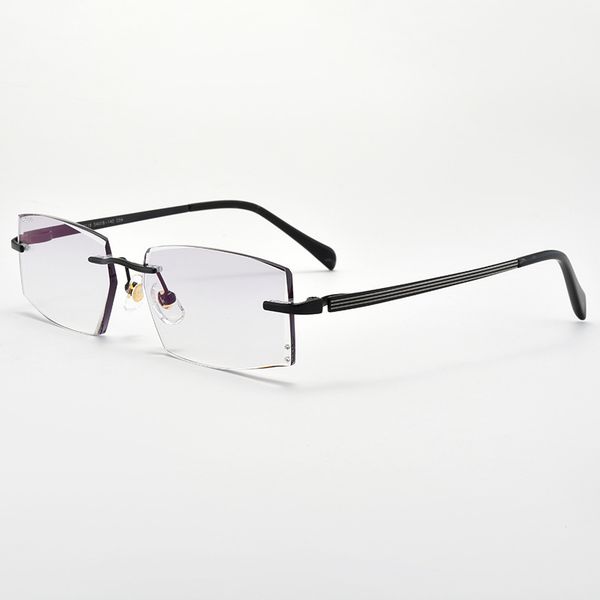  Gọng Kính Không Viền Titanium Vát Cạnh Kim Cương Nhân Tạo Zoson 8118 