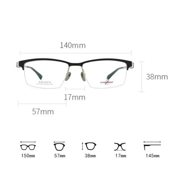  Gọng Kính Nửa Khung Titanium Charmant Z ZT27034 Chính Hãng – Tem AR 