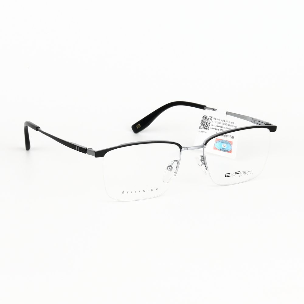  Gọng Kính Nửa Khung Xẻ Cước Titanium Exfash EF31276T 