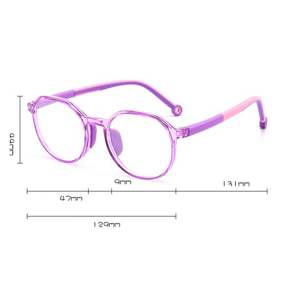  Gọng Kính Tròn Trẻ Em TR90 2231 Chống Ánh Sáng Xanh, Chống Tia UV 