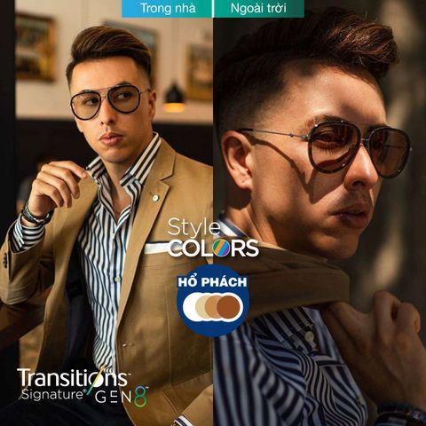  Tròng Kính Đổi Màu Essilor Transitions Style Colors Gen 8 Chính Hãng 