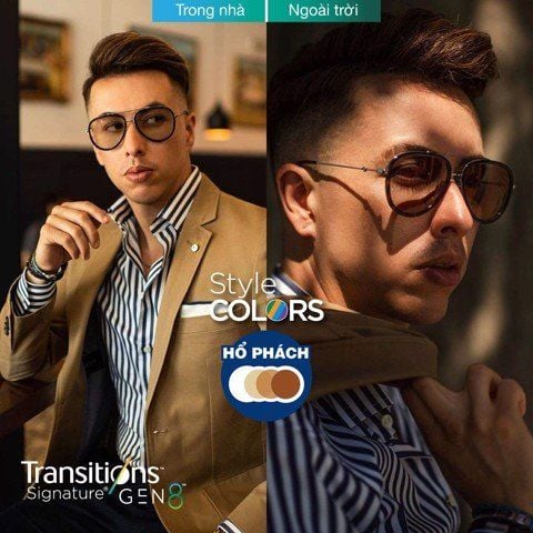  Tròng Kính Đổi Màu Essilor Transitions Style Colors Gen 8 Chính Hãng 1.50 