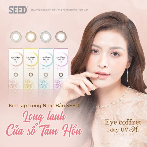  Kính Áp Tròng Màu 1 Ngày Nhật Bản SEED Eye coffret 1day UV M 