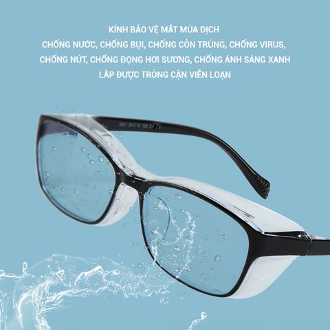  Kính Bảo Hộ Cận Viễn Loạn Chống Ánh Sáng Xanh, Chống Hơi Sương Vangood 102 