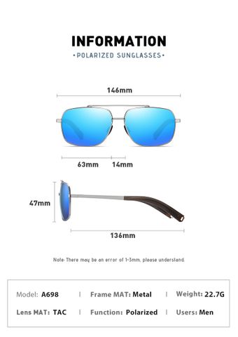  Kính Mát Kính Râm Phân Cực Đổi Màu Polarized Lapola A698 