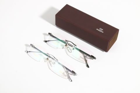  Gọng Kính Khoan Ốc Không Viền Jaecer Titanium Mạ Vàng 18K J27121 