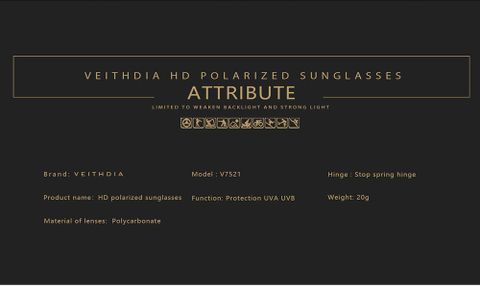  Kính Mát Phân Cực 9 Lớp Lọc Polarized Veithdia 7521 