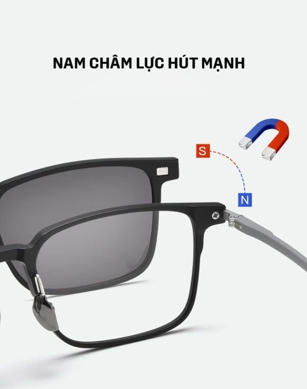  Kính Râm Cận Clip On 9017 Bộ 2 Kẹp Kính 