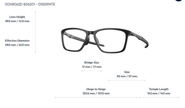  Oakley Dissipate 0OX8062D Gọng Kính Thể Thao - Tem Luxottica Chính Hãng 