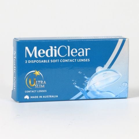  Lens Trong Suốt Kính Áp Tròng Không Màu Siêu Mỏng Ultra Slim 3 Tháng MediClear Úc Chính Hãng Date Mới 