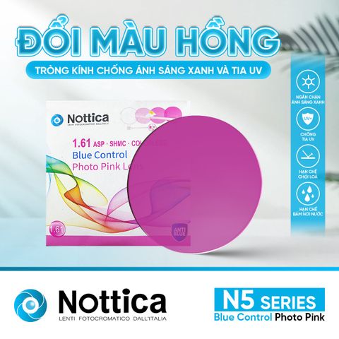 Tròng Kính Nottica N5 1.61 ASP Đổi Màu Màu Hồng