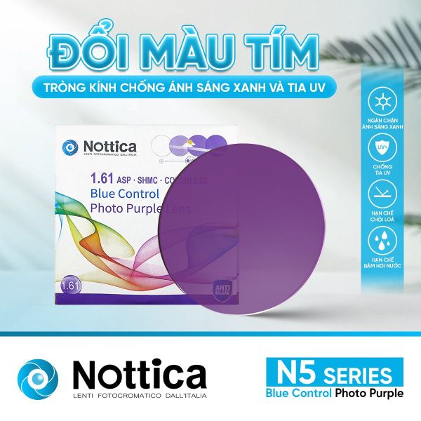 Tròng Kính Nottica N5 1.67 ASP Đổi Màu Tím