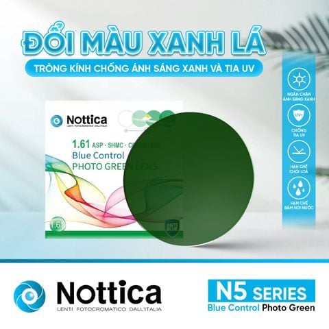  Tròng Kính Nottica N5 1.61 ASP Đổi Màu Xanh Lá 