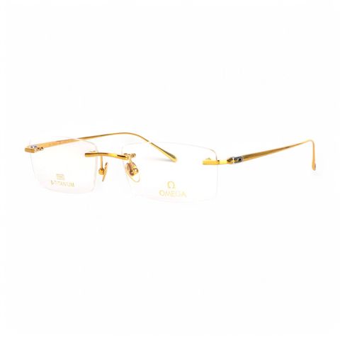  Gọng Kính Khoan Ốc Không Viền Titanium Mạ Vàng 18K Omega 511628 