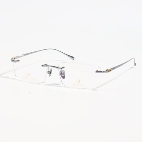  Gọng Kính Khoan Ốc Không Viền Titanium Mạ Vàng 18K Omega 511628 